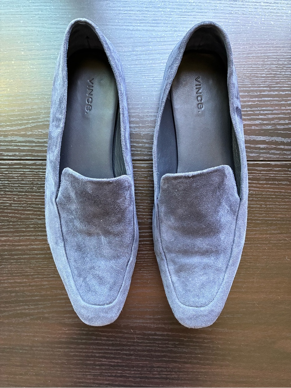 Vince Women’s Gray Suede Slip-On Loafers